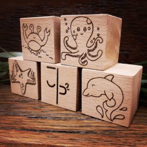 Holzwürfel „Unterwasserwelt“