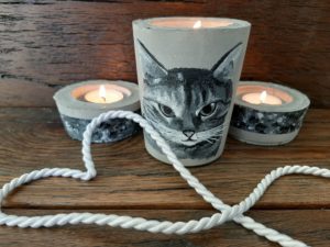 „Katze“ Teelichthalter Set